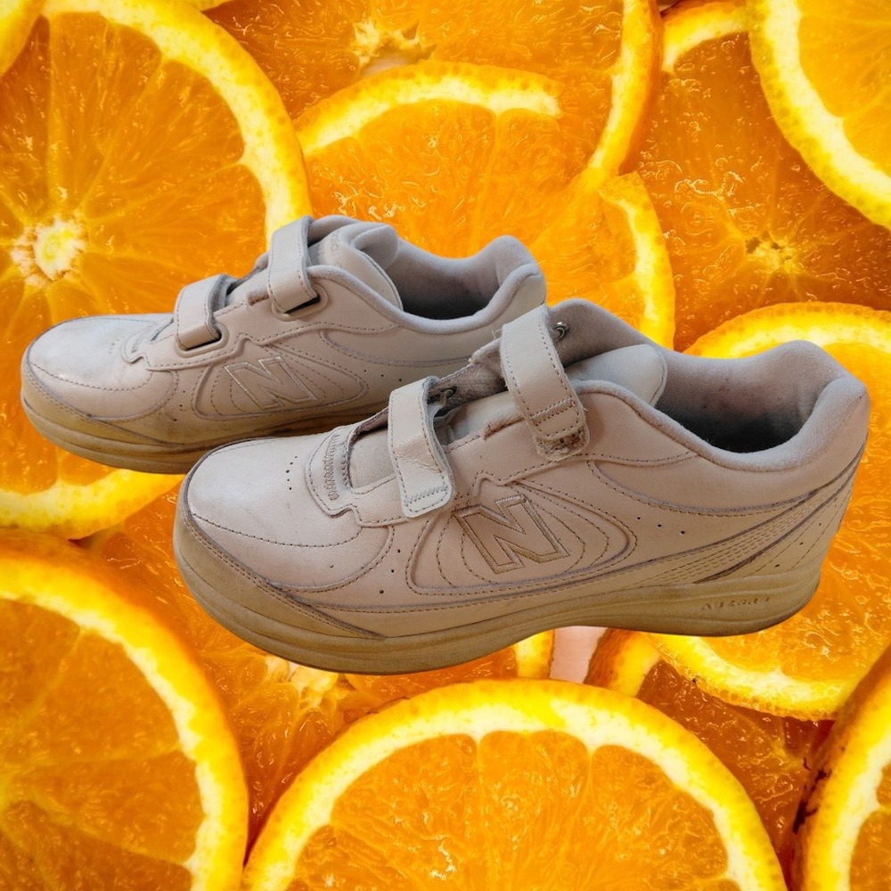 New Balance 577 Mens 7.5 4E Bone Leather Walking Shoes Hook Loop MW577VB USA
